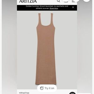 Aritzia Wilfred Free Womens Hush Knit Tank Dress beige